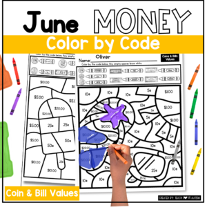 June Color By Code Money Values