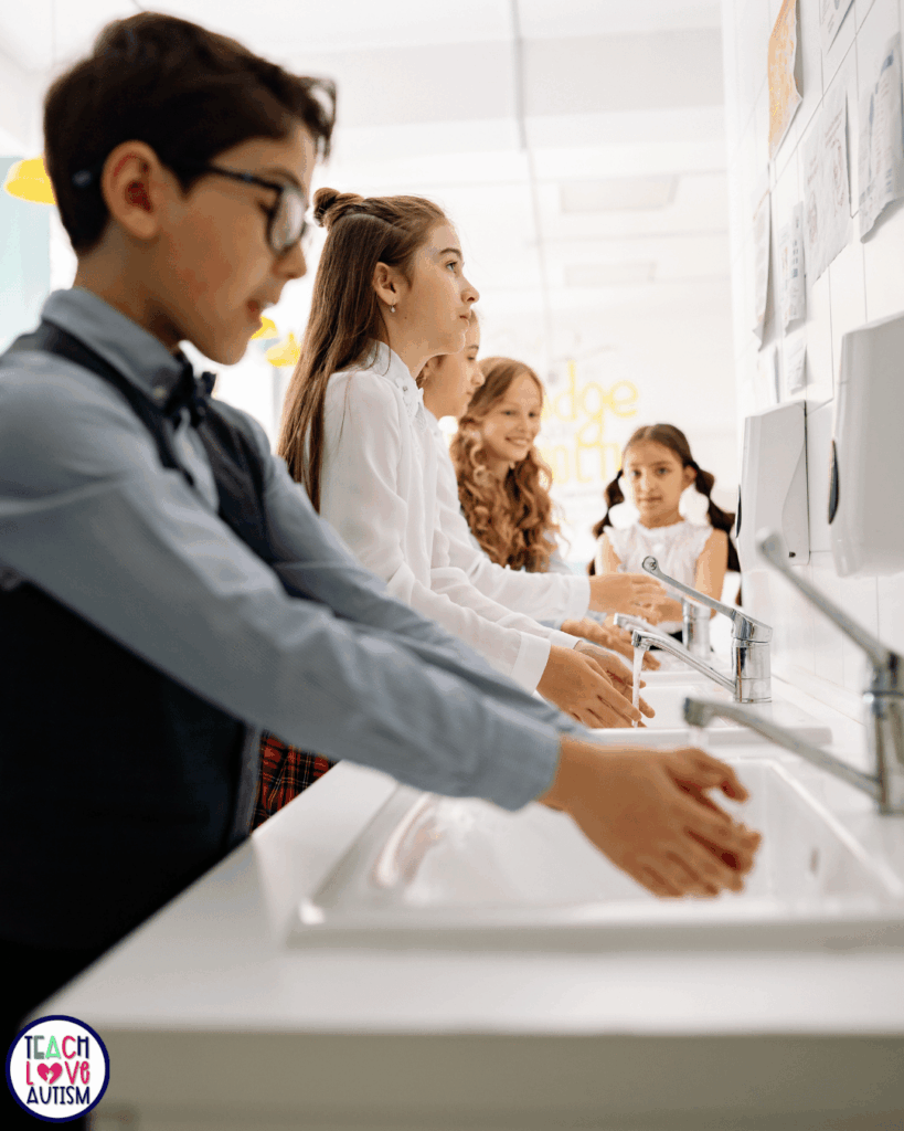 Some of our students may need visual reminders posted near the sink.