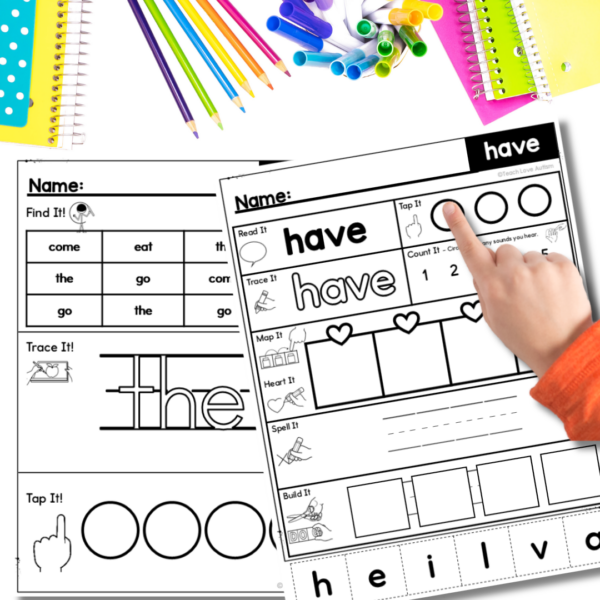 Heart Word or Sight Word Worksheets — Science of Reading Aligned Practice for High-Frequency Words - Image 4