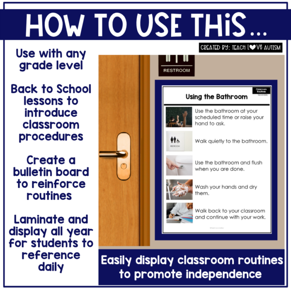 Classroom Routines Visuals with Real Photos