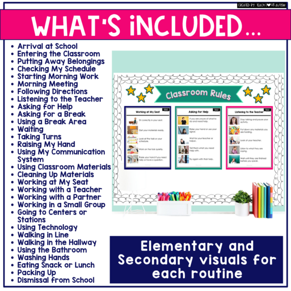 Classroom Routines Visuals with Real Photos