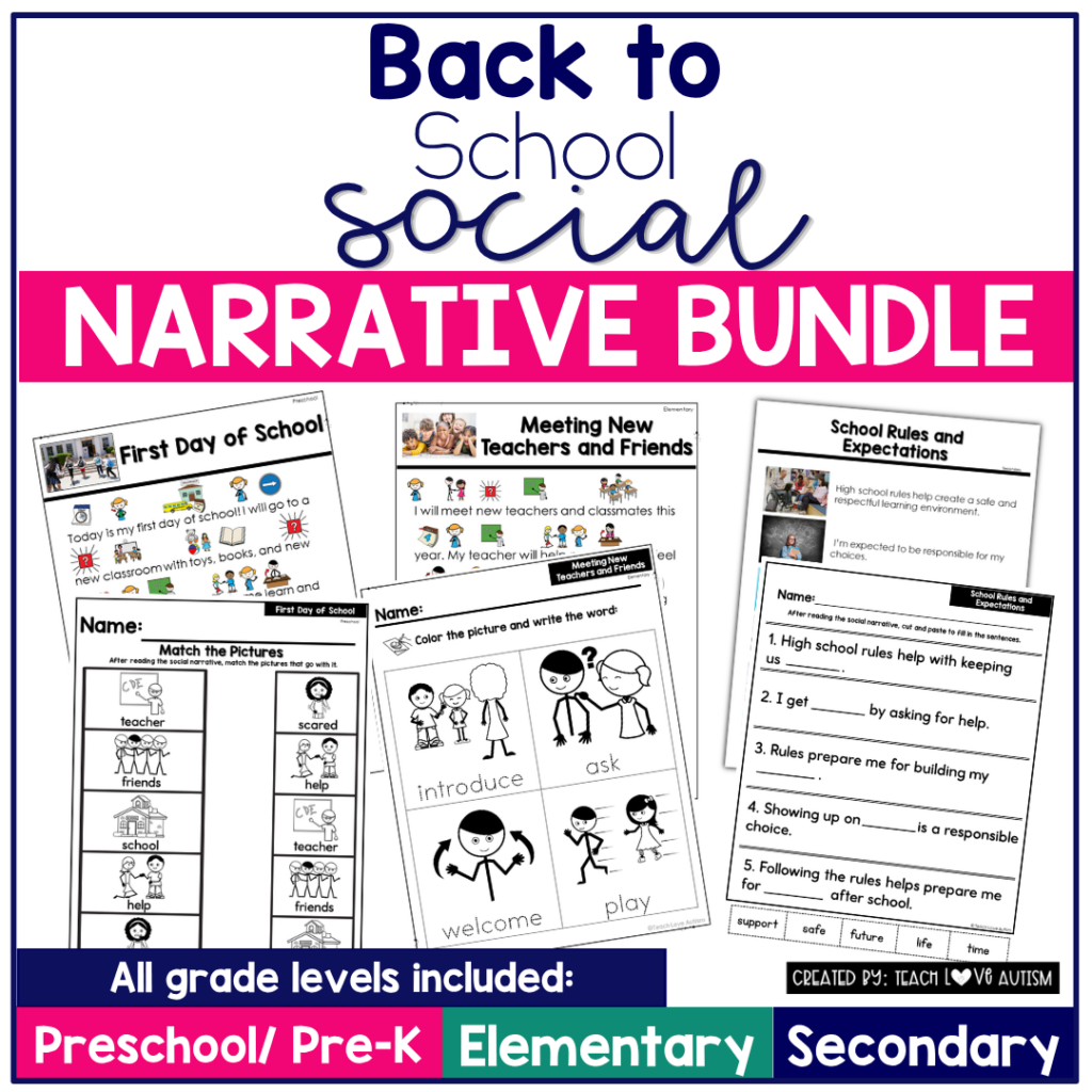 Back to School Social Narrative Bundle