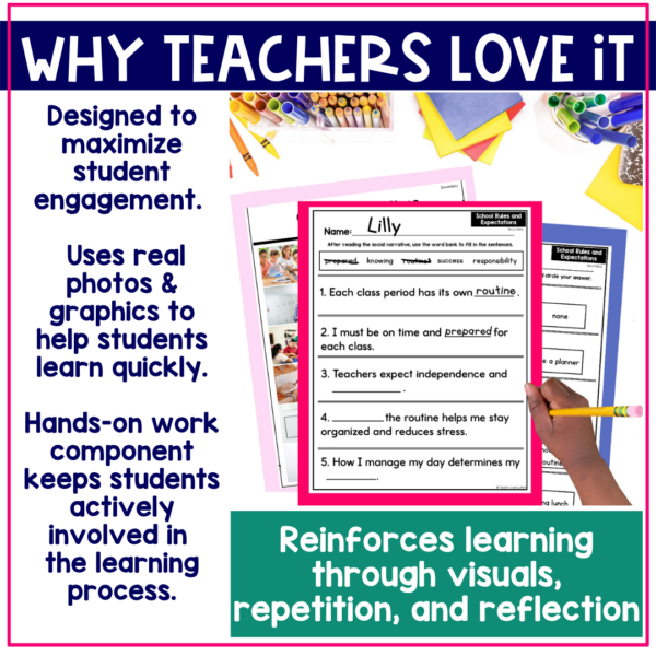 Classroom Routines Social Narrative for Secondary and special education