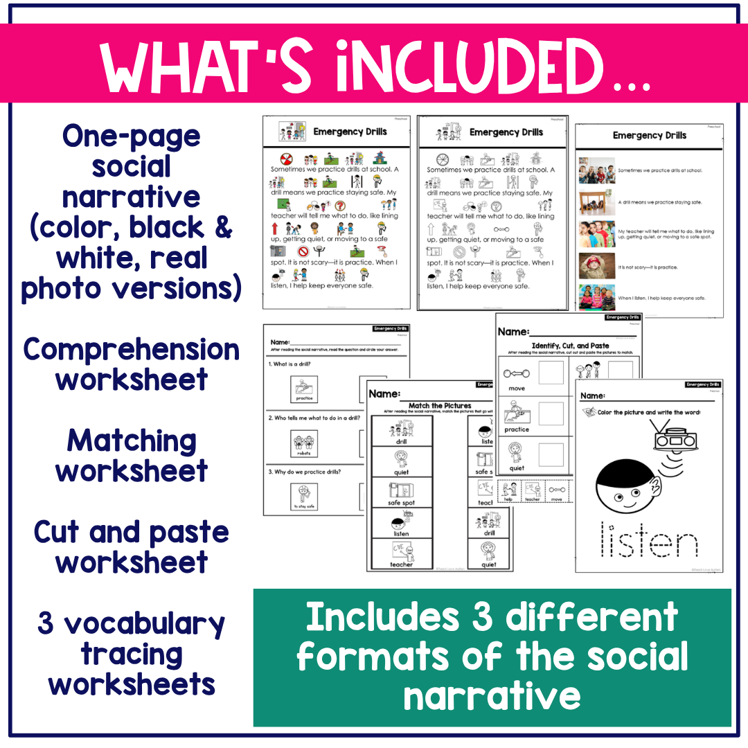 Emergency Drills Social Narrative for Preschool & Special Education