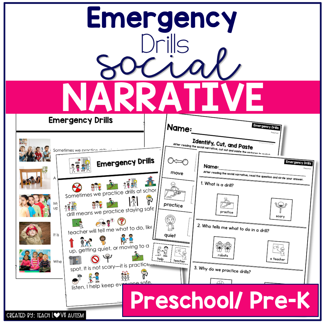 Emergency Drills Social Narrative for Preschool & Special Education