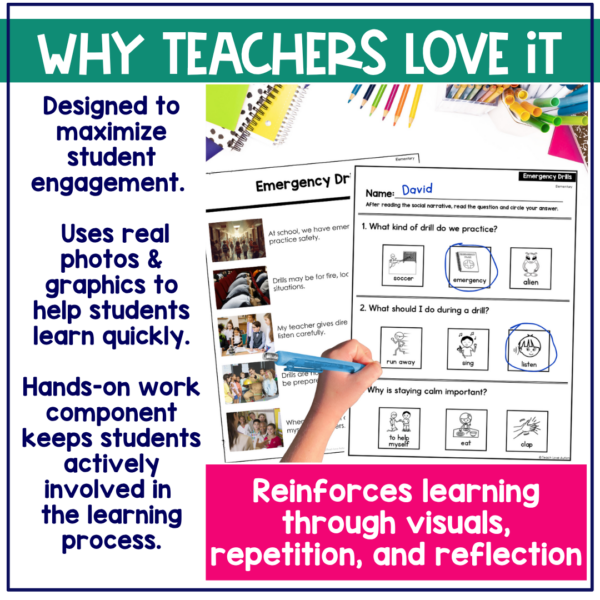 Emergency Drills Social Narrative for Elementary & Special Education