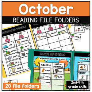 October Reading File Folders 2nd–4th Grade Literacy Centers