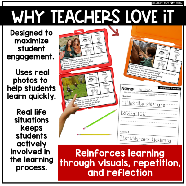 September Real Photo Predict & Infer Task Cards and Worksheets