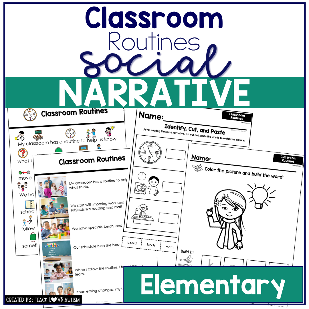 Classroom Routines Social Narrative for Elementary