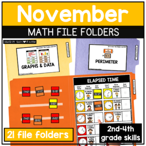 November Math File Folders 2nd-4th Grade