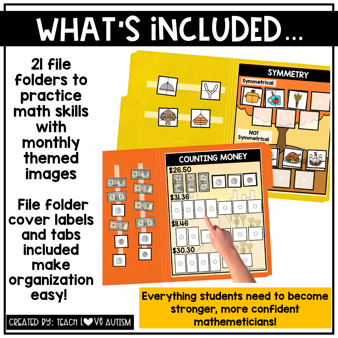 November Math File Folders 2nd-4th Grade