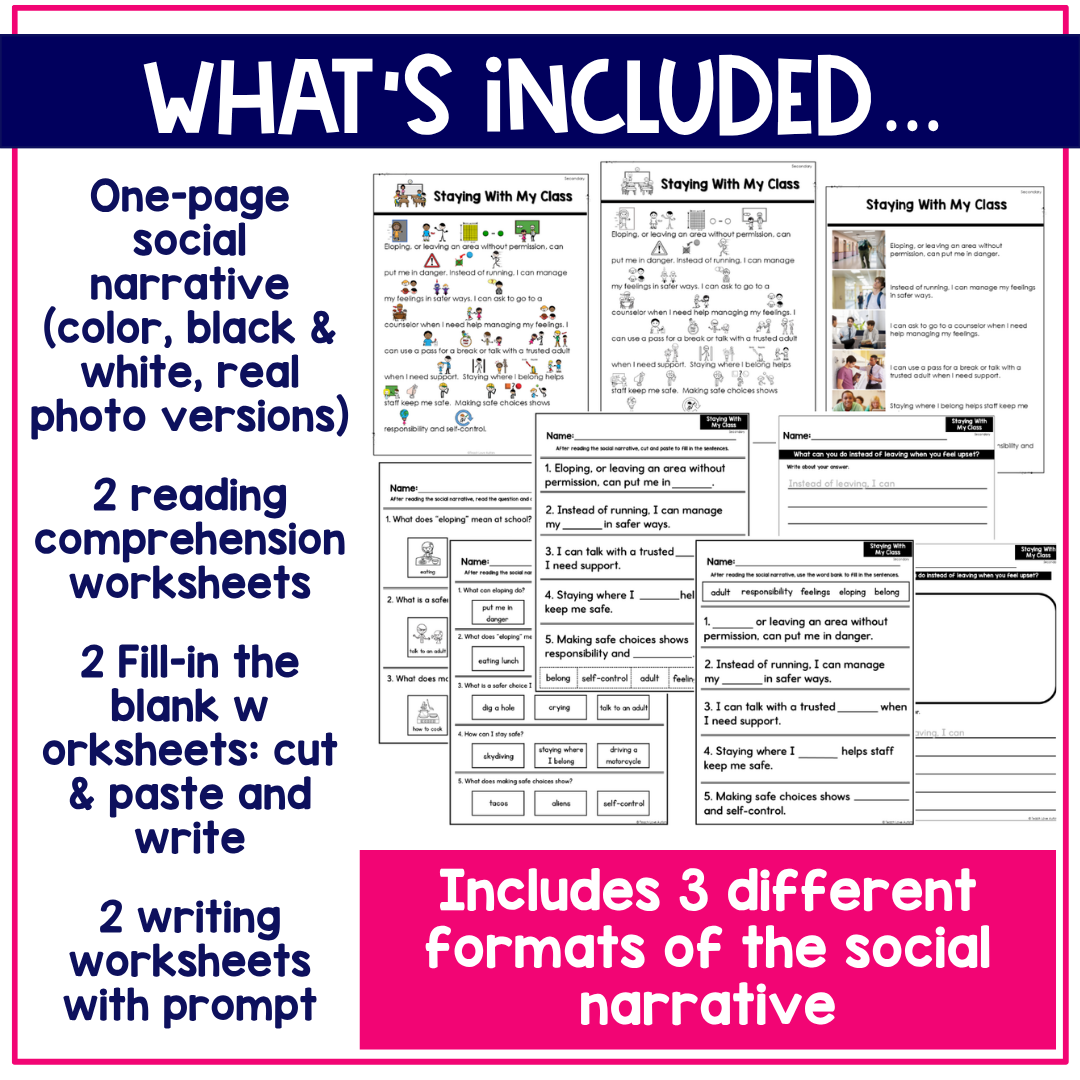 Staying With My Class Social Narrative for Secondary & Special Education