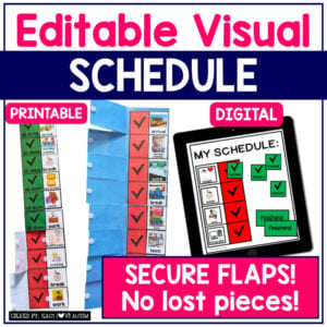 Editable visual schedule for special education cover with printable and digital versions and secure flaps