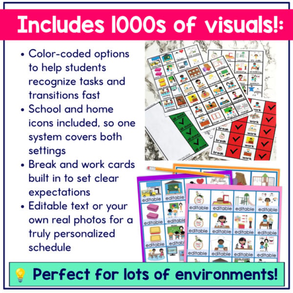 Editable visual schedule for special education thumbnail 2