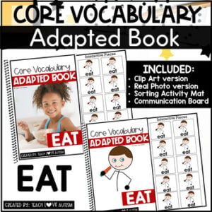 Core Vocabulary Adapted Book EAT cover