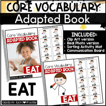 Core Vocabulary Adapted Book EAT cover