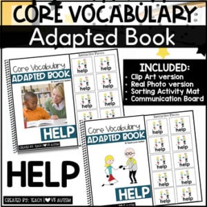 Core Vocabulary Adapted Book HELP cover