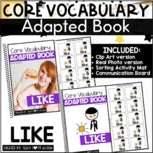 Core Vocabulary Adapted Book LIKE cover