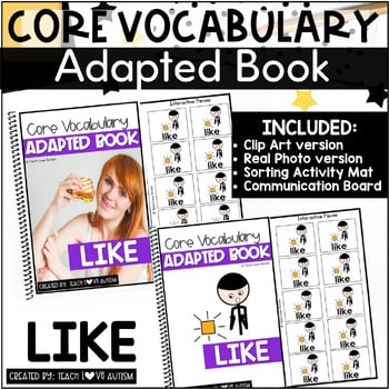 Core Vocabulary Adapted Book LIKE cover