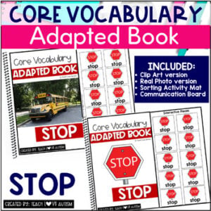 Core Vocabulary Adapted Book STOP cover