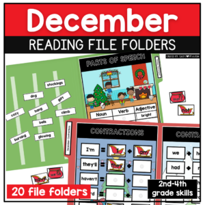 December Reading File Folders 2nd-4th Grade Holiday Christmas Activities for Centers
