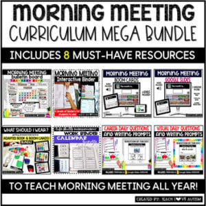 Morning meeting routine curriculum bundle cover