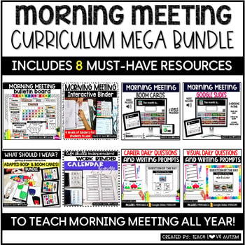 Morning meeting routine curriculum bundle cover