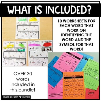 Core Vocabulary and Sight Word Worksheets and Activities for AAC preview image 2
